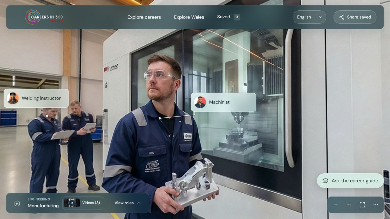 Manufacturing workplace with career hotspots